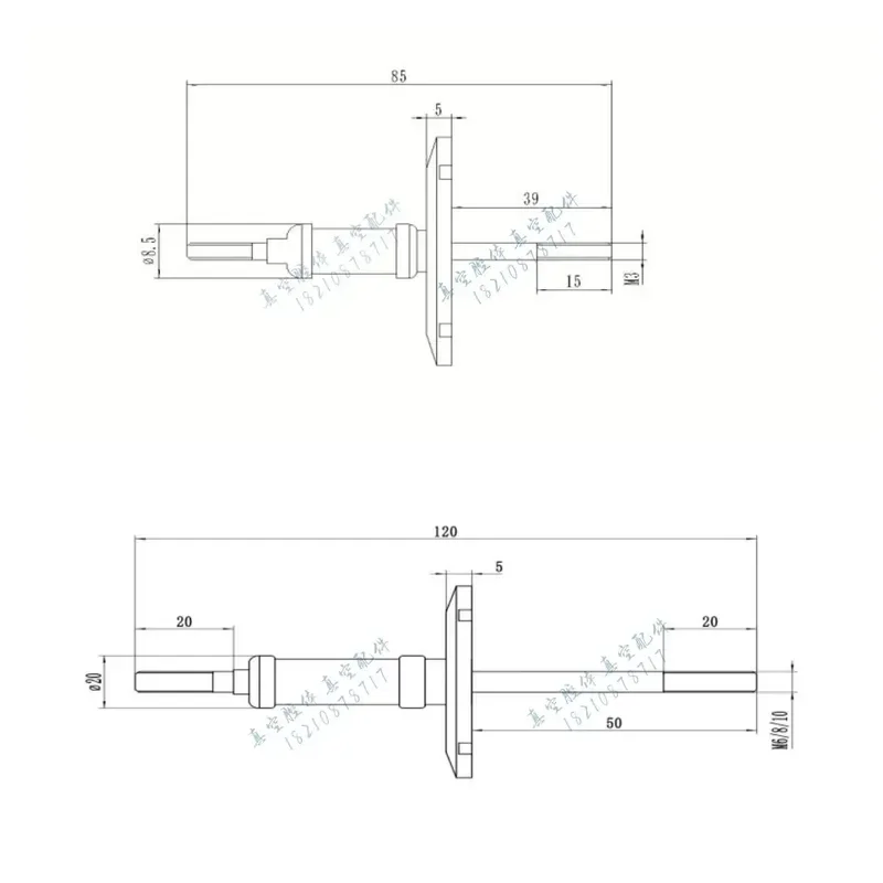 Vacuum Flanged Ceramic High Voltage Electrode Splice Wire Wiring Quick Link for KF16 KF25 KF40 KF50