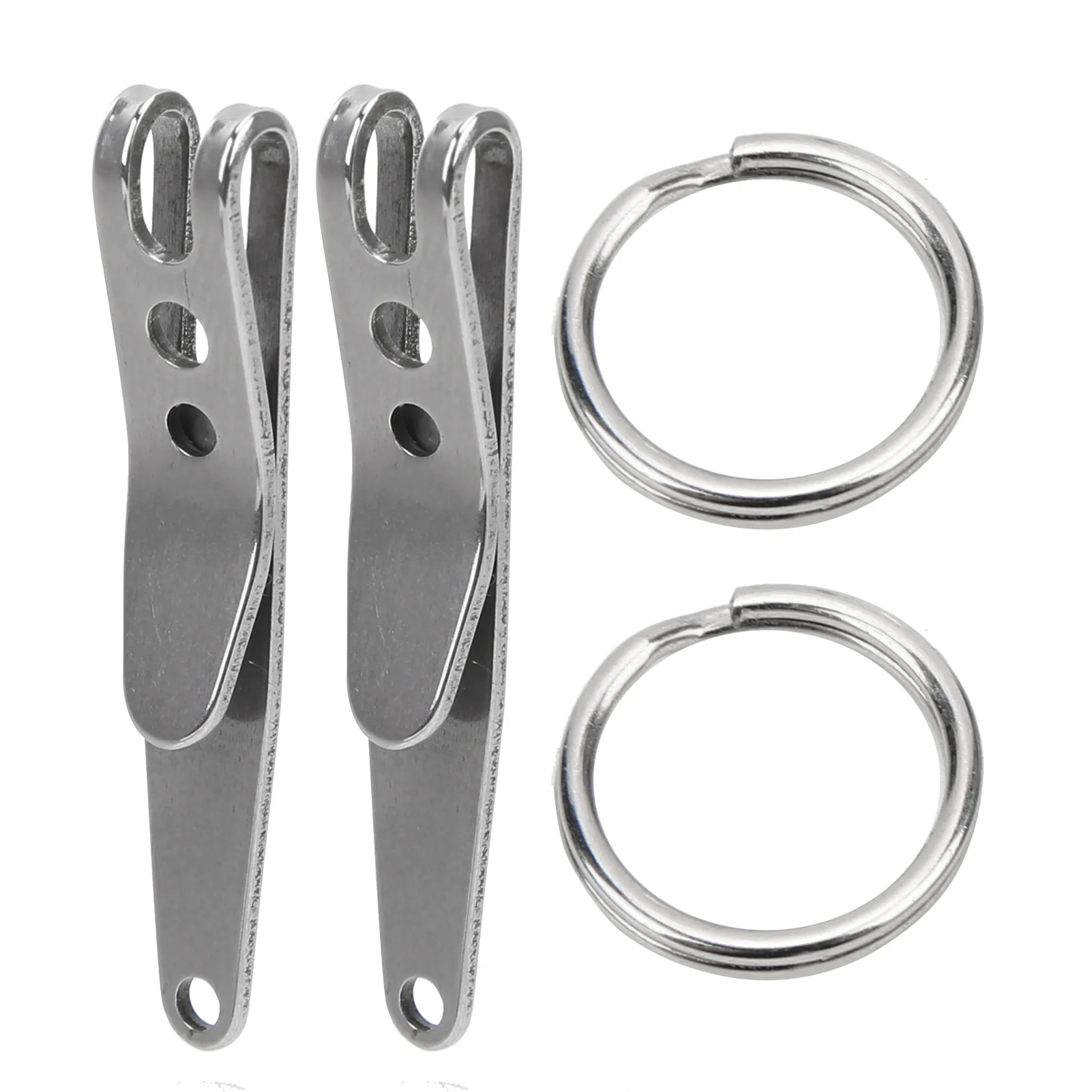 6Pcs Outdoor BeltClip Stainless Steel Suspension PocketClip Key Holder With Keychain Mini SuspensionClip Keychain PocketClip