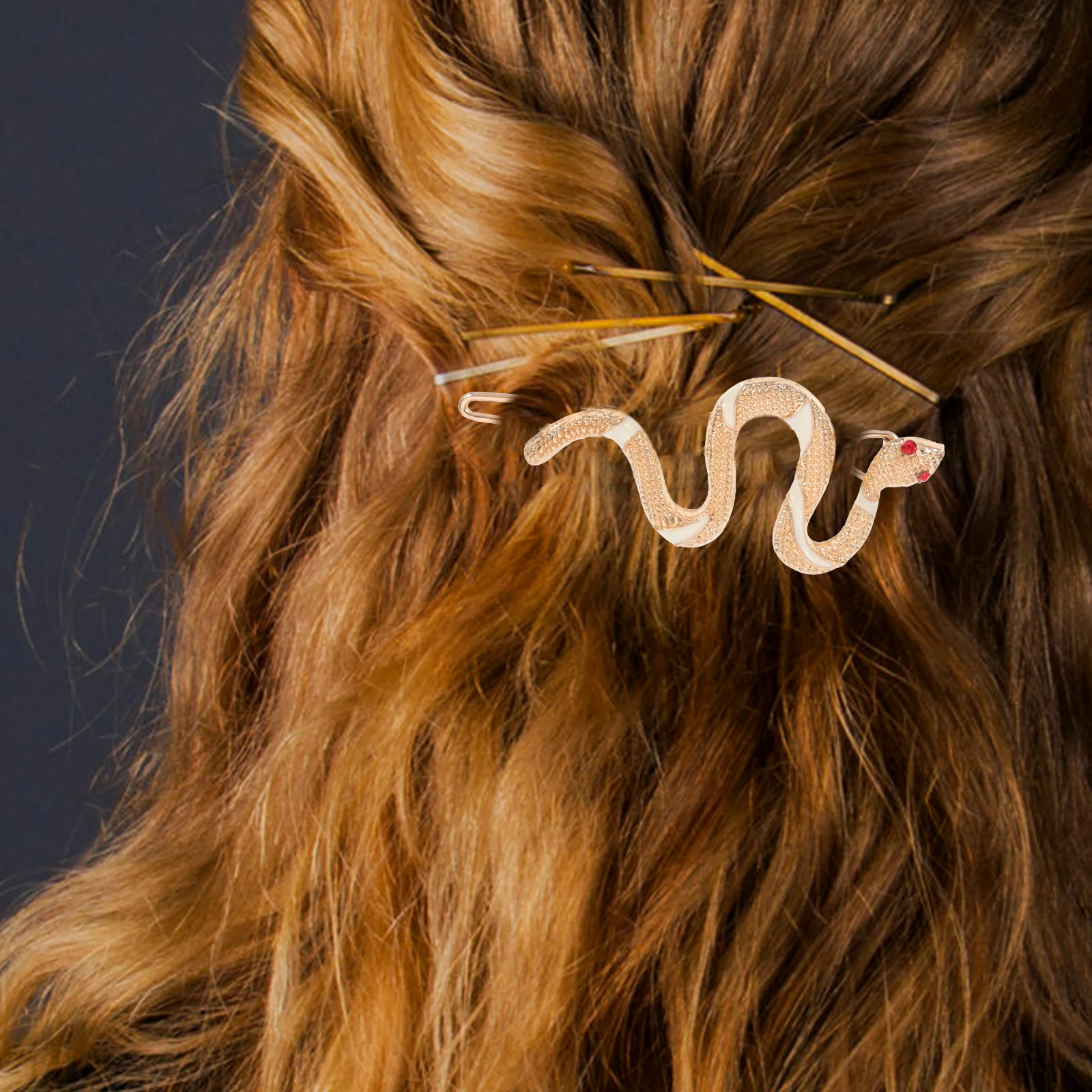 

1Pair Creative Snake-Shaped Headdress Retro Metal Hair Clips Accessory Comfortable Durable for Many Occasions