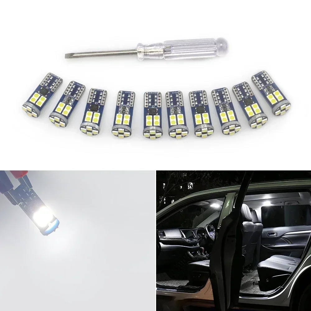 5 قطعة/10 قطعة/15 قطعة T10 W5W LED HD لمبات 168 194 12 فولت سيارة الداخلية قبة القراءة الجذع لوحة ترخيص مصباح الباب ضوء أبيض أزرق وردي