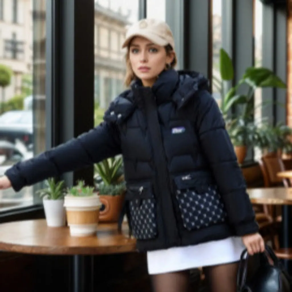 

Women's Slim-fit Cotton-padded Jacket Korean Style Short Hooded Winter Coat Fashionable Thickened Clothing for Ladies