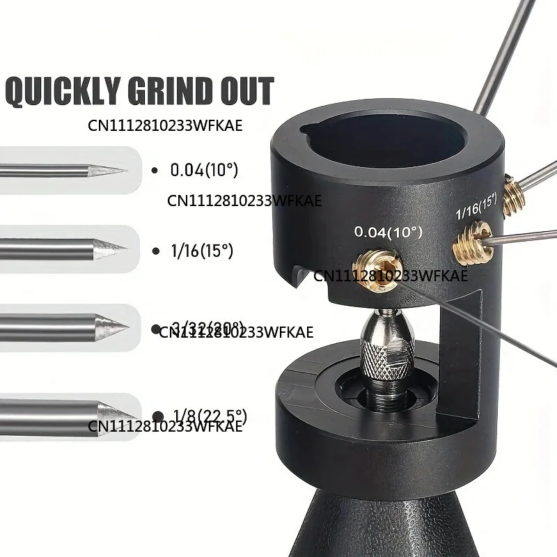 Welding electrode grinder auxiliary tool, tungsten electrode grinder grinding head