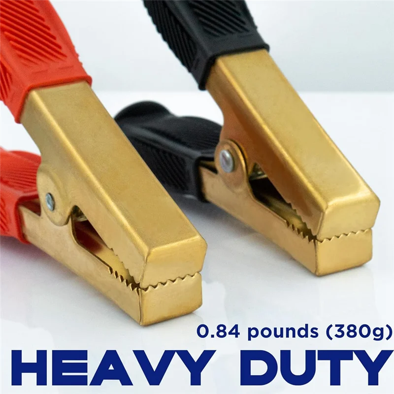 Vlag 1 Pair Battery Jumper Cable Clamps, Crocodile Clamps, 1000A Pure Brass Cable Wire Clips Suitable For Car Truck Boat