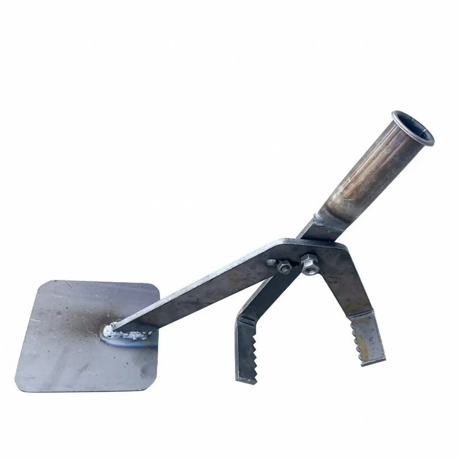 Non-Slip Stalk-Removal Tool | rotating Gripping Mechanism, Welded Steel Construction, Plant Puller with Serrated gripping edges,