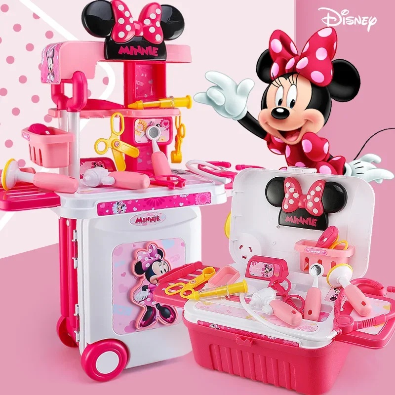 

Disney 3 in1 Minnie mouse trolley case Simulation Doctor kids doctor set doctor accessories play house set toys kids best gift