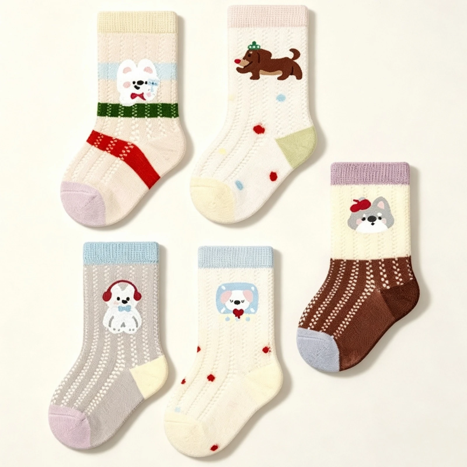 0-5Years Kids Boy Girl Summer Socks Cartoon Dog Fine Mesh Soft Elastic Lightweight Socks