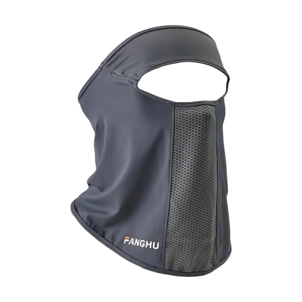 Masque facial complet de cyclisme Anti-UV, respirant, en soie glacée, pour Sports de plein air, Protection du cou, trou pour lunettes, masque facial de vélo