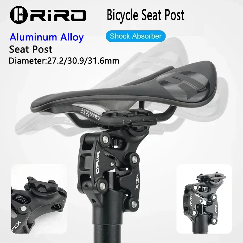 

RIRO RCX SP-S4 MTB Suspension Seatpost – Aluminum Alloy Shock Absorber for 27.2mm/30.9mm/31.6mm Seat Tubes 50mm Traval