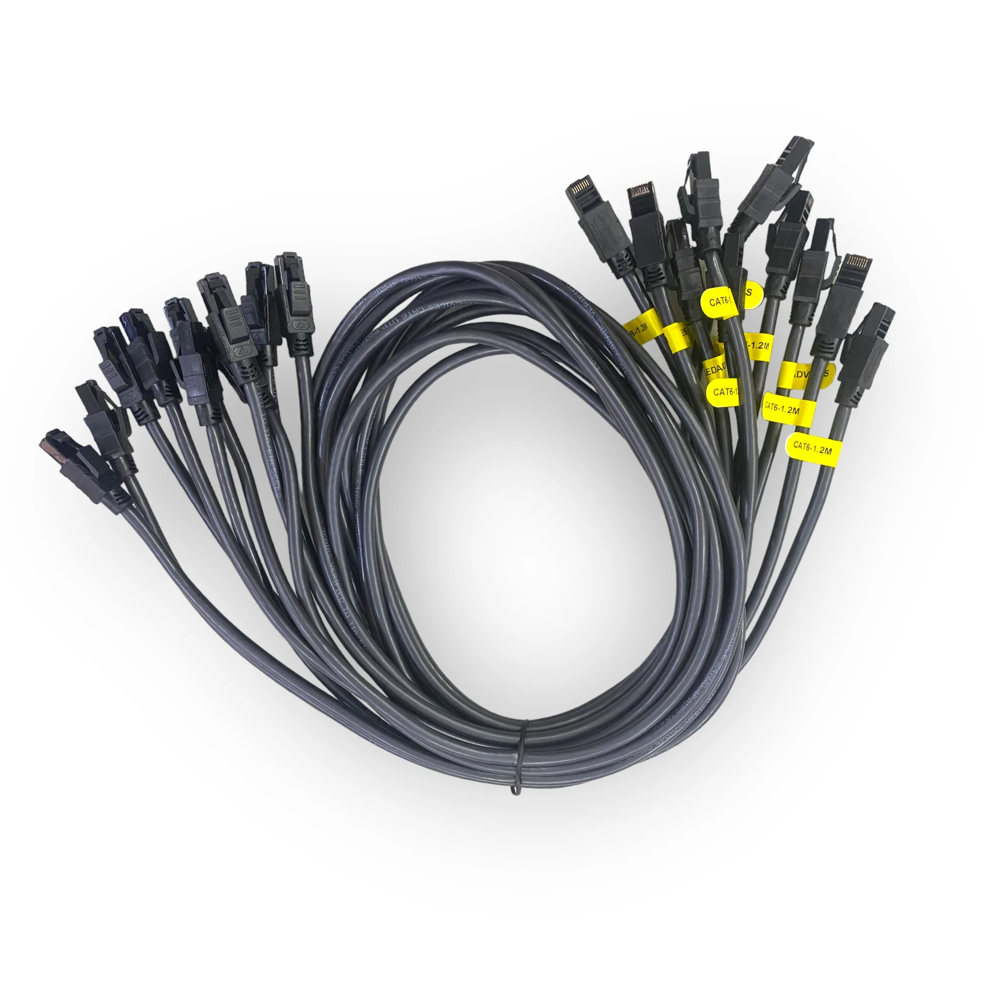 10Pcs 1m 24AWG Ultra Soft CAT6 Gigabit Oxygen-free Copper Engineering Ethernet Cables For Rental LED Screen Display TV