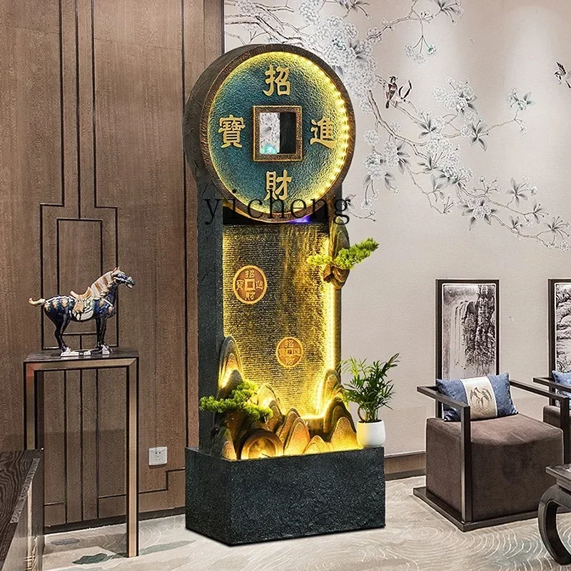 L14-  Chinese-style flowing water fountain ornament lucky water feature store decoration