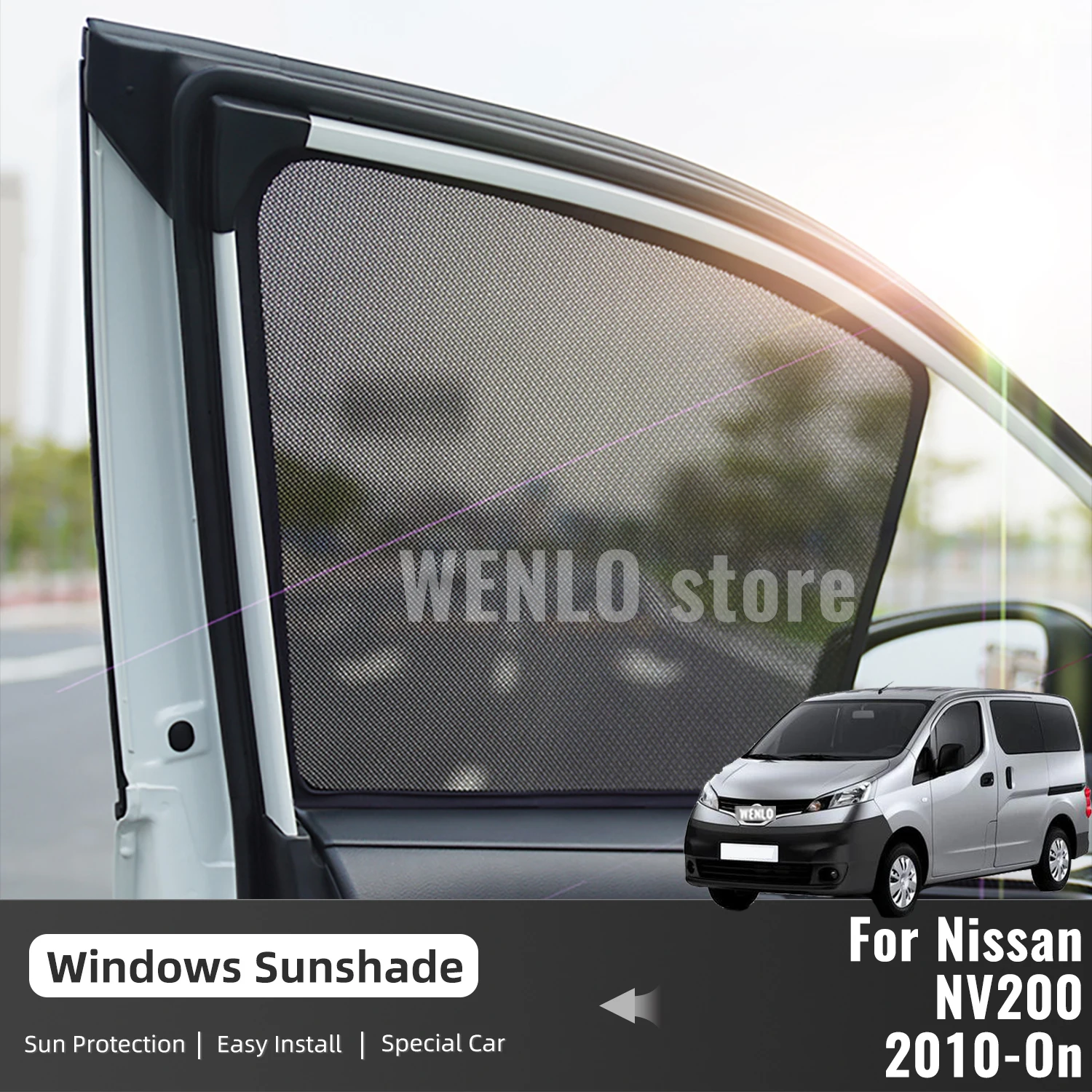 

For Nissan NV200 Van 2010-2023 Magnetic Car Sunshade Shield Front Windshield Curtain Window Uv Protection Sun Shade Visor Blinds