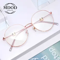 Women's Eyeglasses Myopia Prescription Glasses Metal Glasses Round Panda Shape Myopia Eyeglasses-0.5-1.0-1.5-2.0-2.5 To -4.0