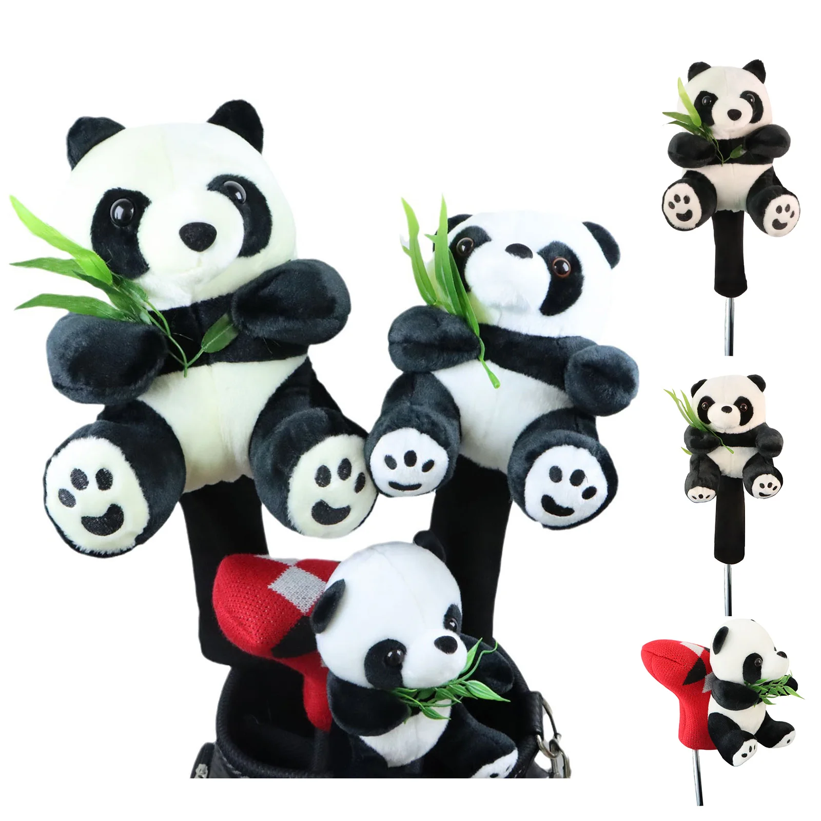 Cute Panda Golf Club Head Covers Plush Animal Protection Headcover for Driver/Fairway/Putter - view 2