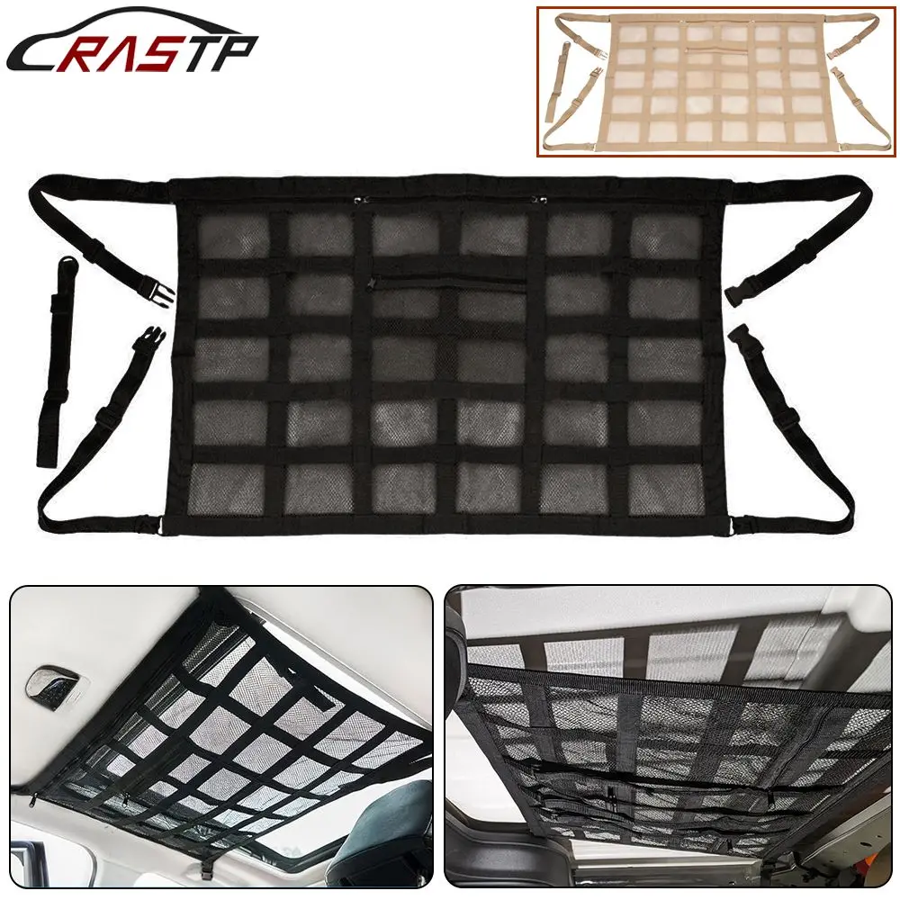 

RASTP-Car Ceiling Cargo Net Strong Load-Bearing Mesh Car Roof Storage Organizer Large Capacity Space Saving Interior Accessories