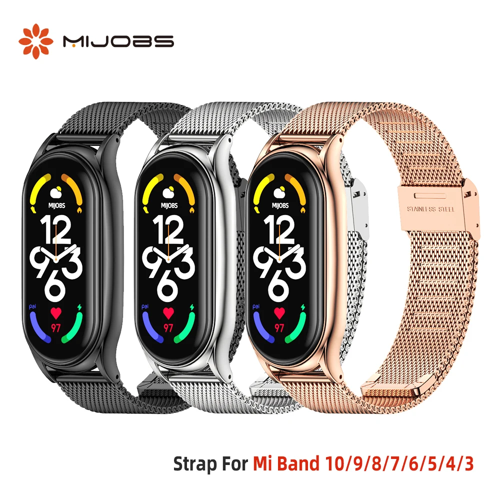 Armband für Mi Band 11 10 9 8 7 6 5 Metallarmband Milanese Mi Band 10 Armbänder für Xiaomi Smart Band 9 Uhrenarmband für Mi Band 8