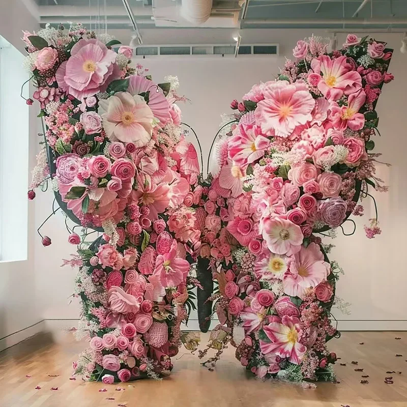 Giant butterfly three-dimensional decoration shopping mall set large color simulated flower butterfly road guide ornament