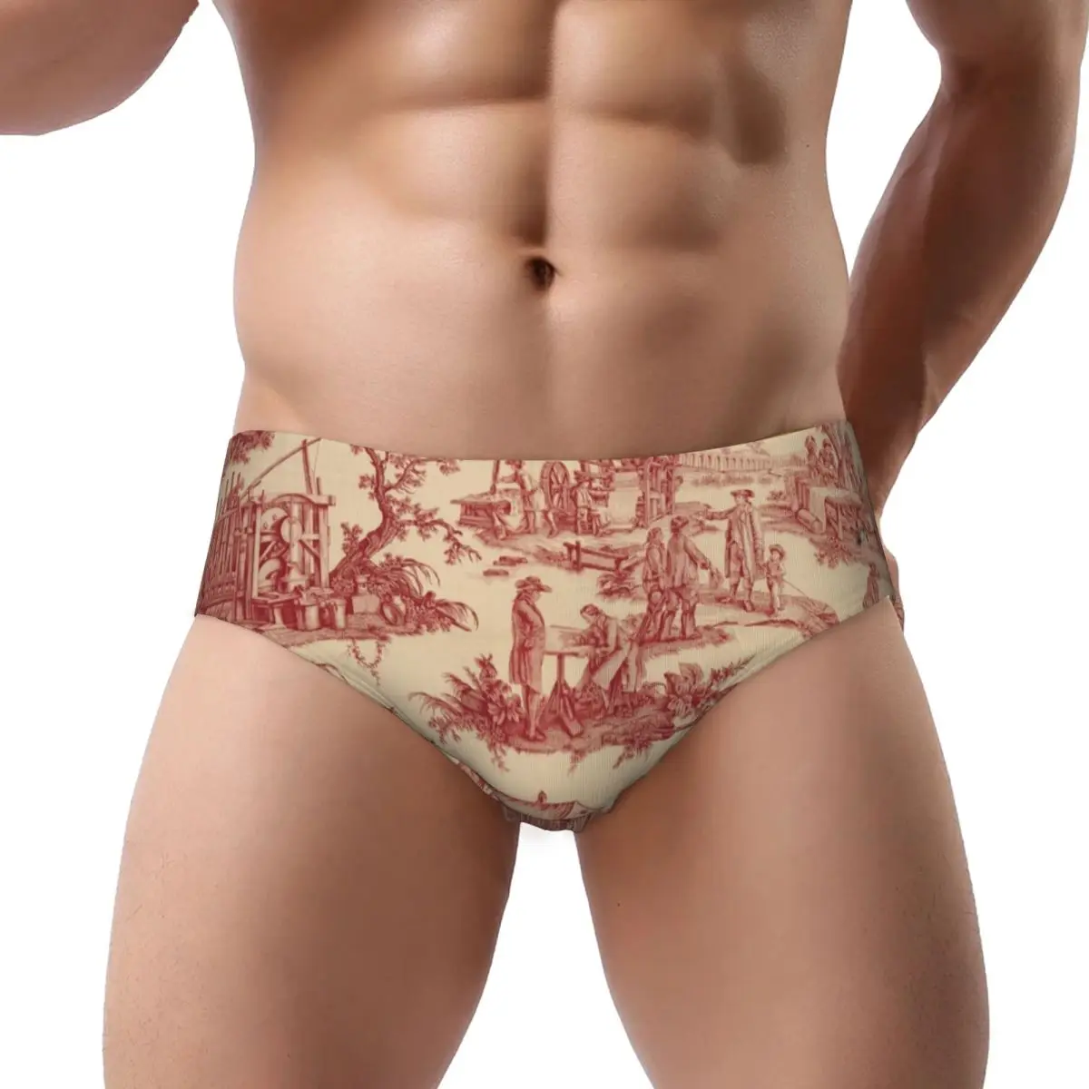 Custom Toile De Jouy Men's Briefs Panties Men Comfort Underwear Underpants