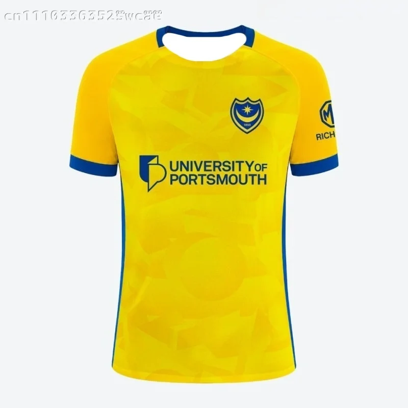 Unisex 26_27 Portsmouth Football Jersey Short Sleeve Fan Training Sports Top Family Matching Seasonal Wear