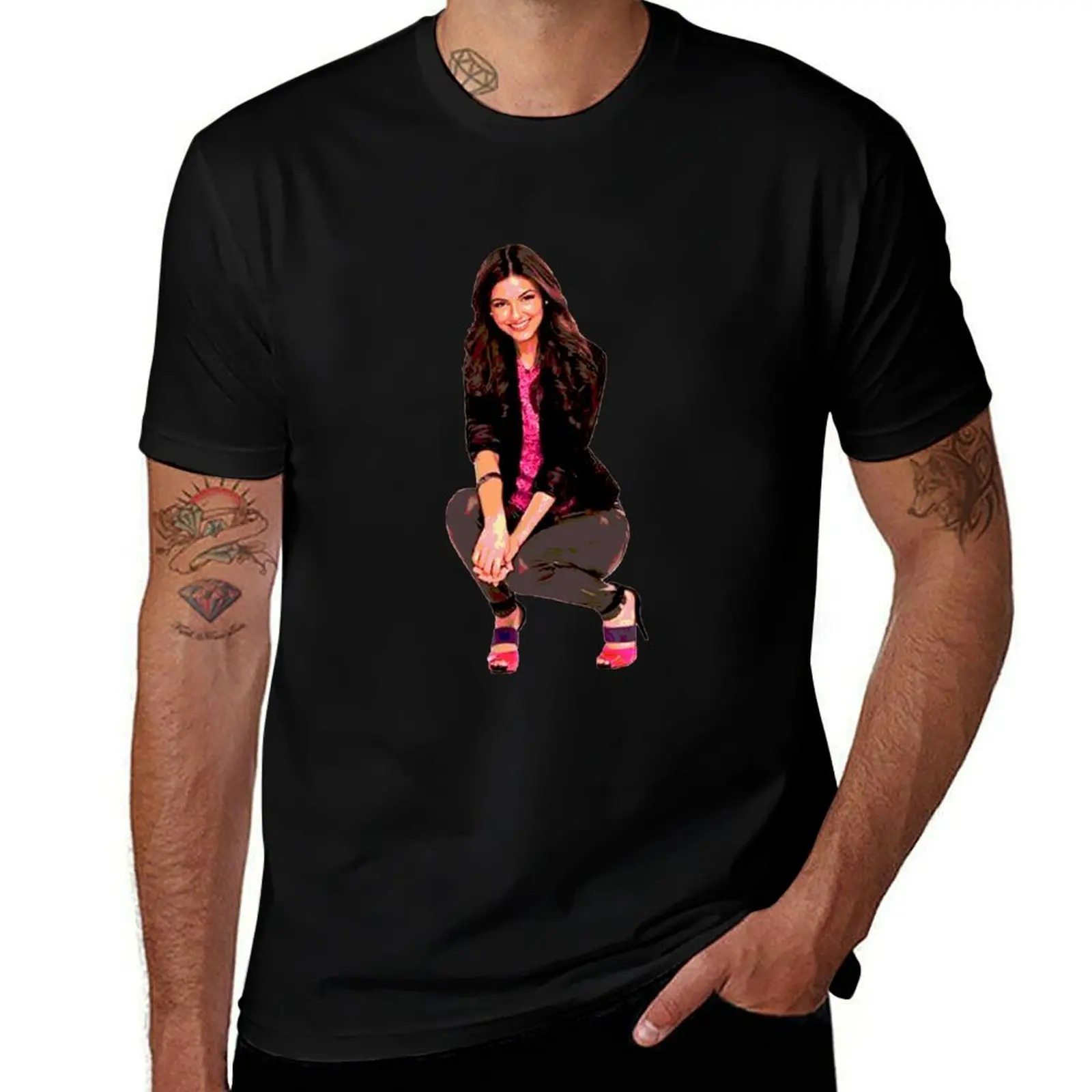Victoria Justice T-Shirt Simple Casual Short Sleeve Tee