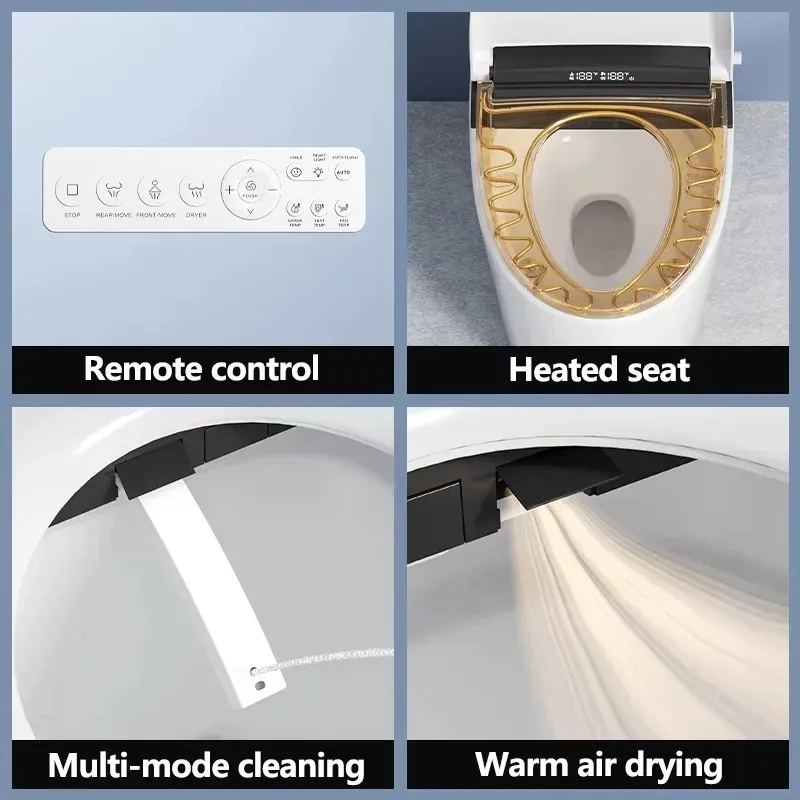 

Elongated Ultra-Thin Electric Bidet Toilet Seat Cover with Heating And Cleaning Features for Enhanced Bathroom Experience