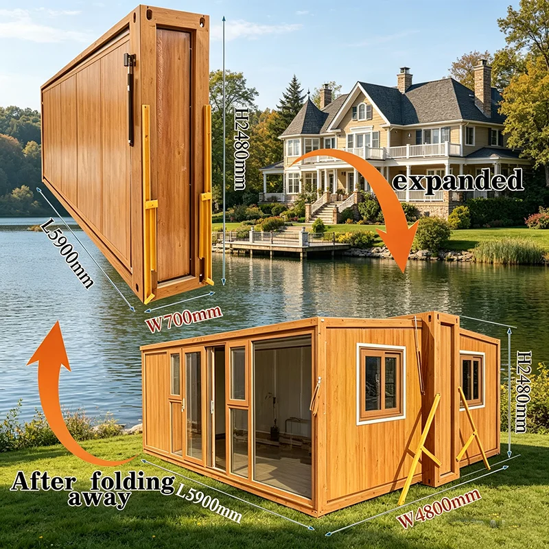 Quick Deploy Foldable Prefab Container House Temporary Site Accommodation Windproof Modular Cabin For Mining Engineering Project