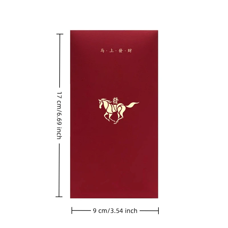 6Pcs/Pack 2026 Simple Horse Year Red Envelope Spring Festival Red Packet Bag Traditional Lucky Money Pockets New Year Gifts