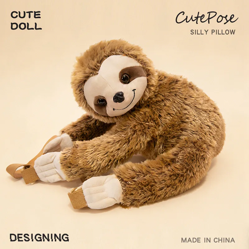 Nice Hot 40cm Lovely Plush Sloth Alpaca Lemur Elephant Backpack Toy Cute Animal Shoulders Bag Lions Rabbit Giraffe Nice Gift