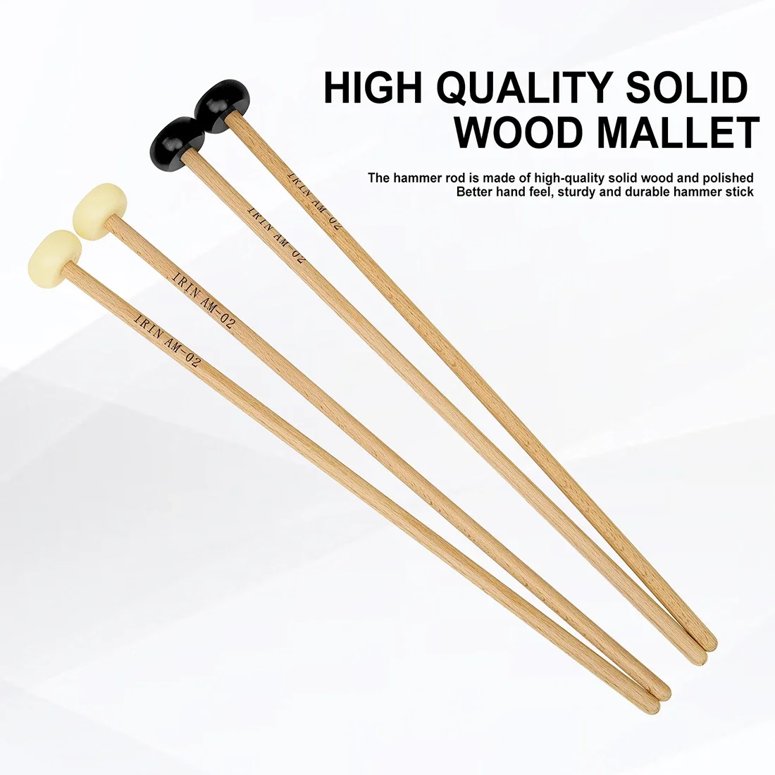 IRIN 1 Pair Nylon Tip Jazz Drumsticks – Multi-Purpose Lightweight Sticks for Snare, Practice Pads, Cymbals & Percussion Kits