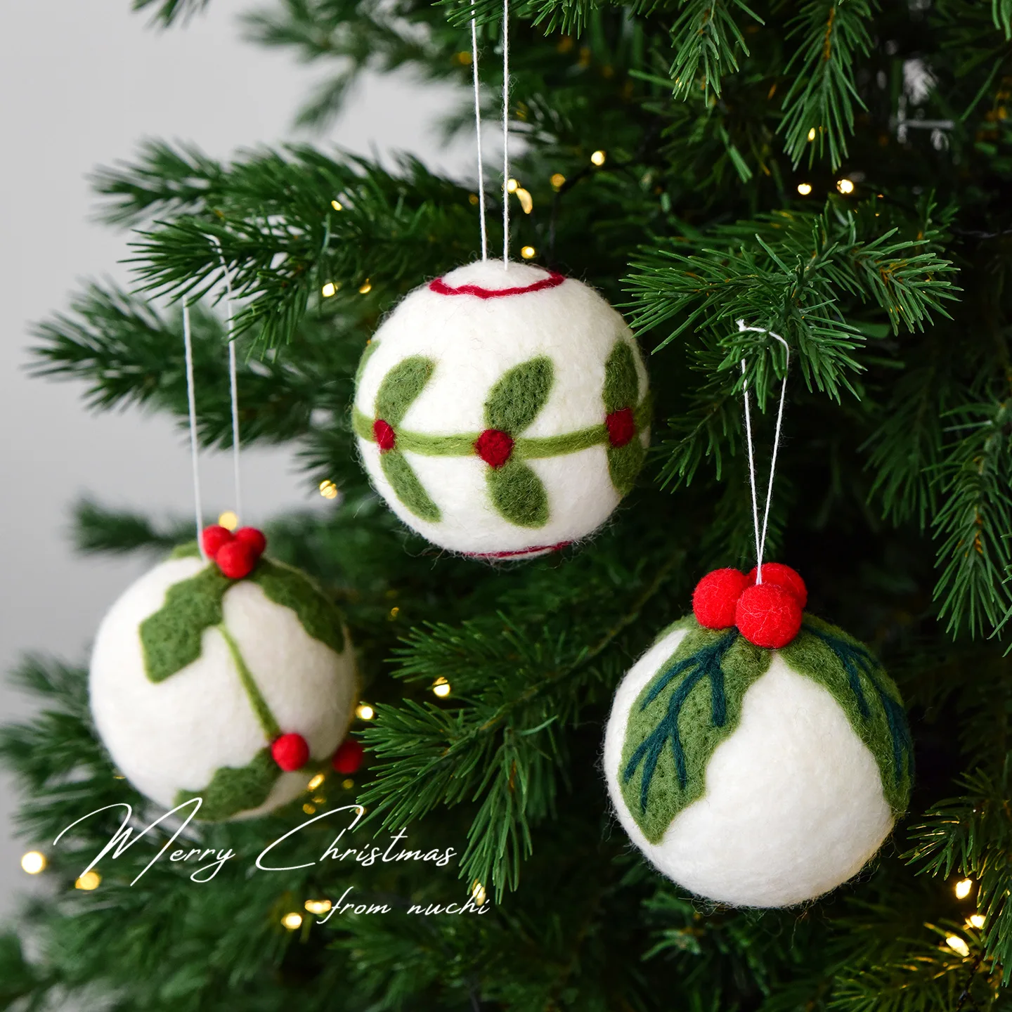 

High-quality Christmas Decoration Wool Felt Christmas Color Ball Handmade Shaped Ball Christmas Tree Decorative Ball Hanging