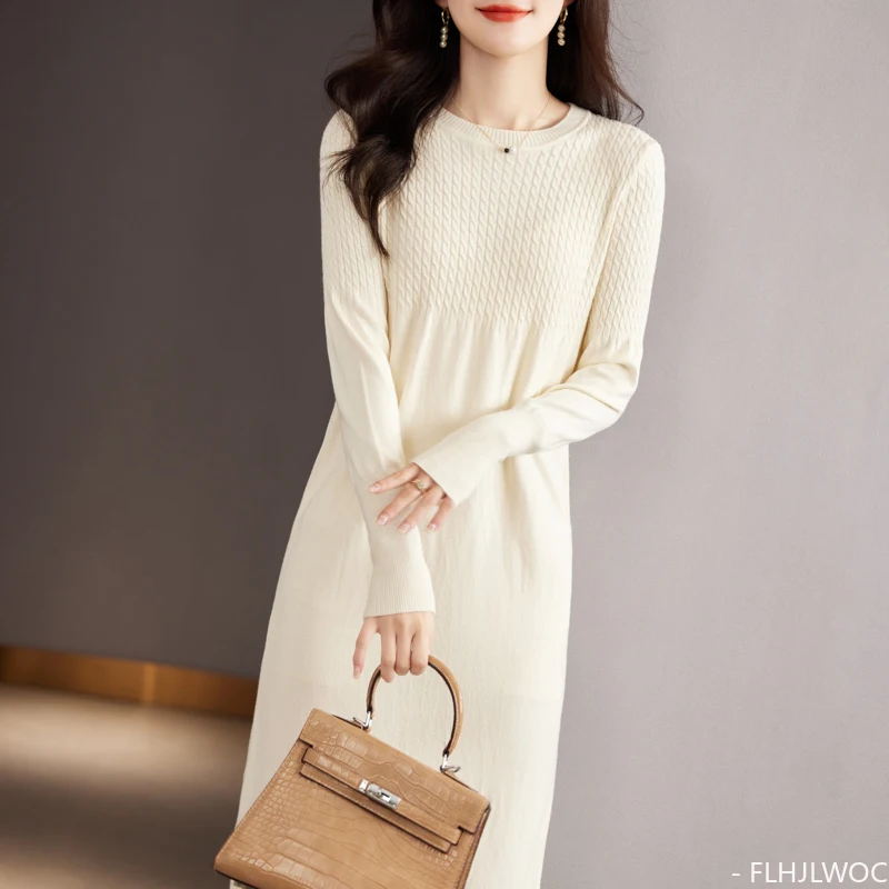 ladies long sweater dress Winter Sweater For Aayomet Sweater Dress For Women Fall Women Cable Knit 40% viscose/35% nylon/25% polyester Women's V Neck Cashmere Dresses