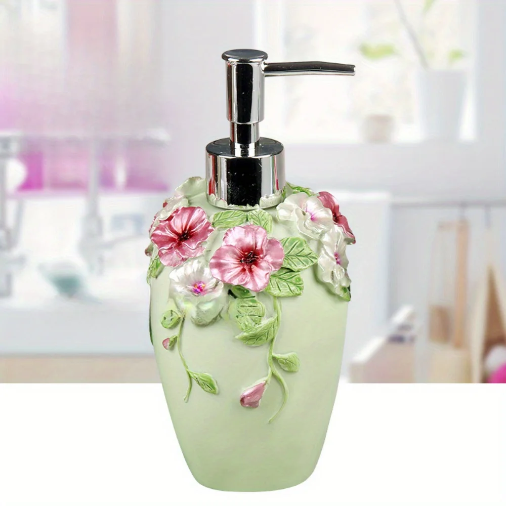 Vintage Soap Dispenser Luxury Exquisite Resin Colorful Painted by Hand Durable Soap Dispenser for Bathroom Kitchen Hotel