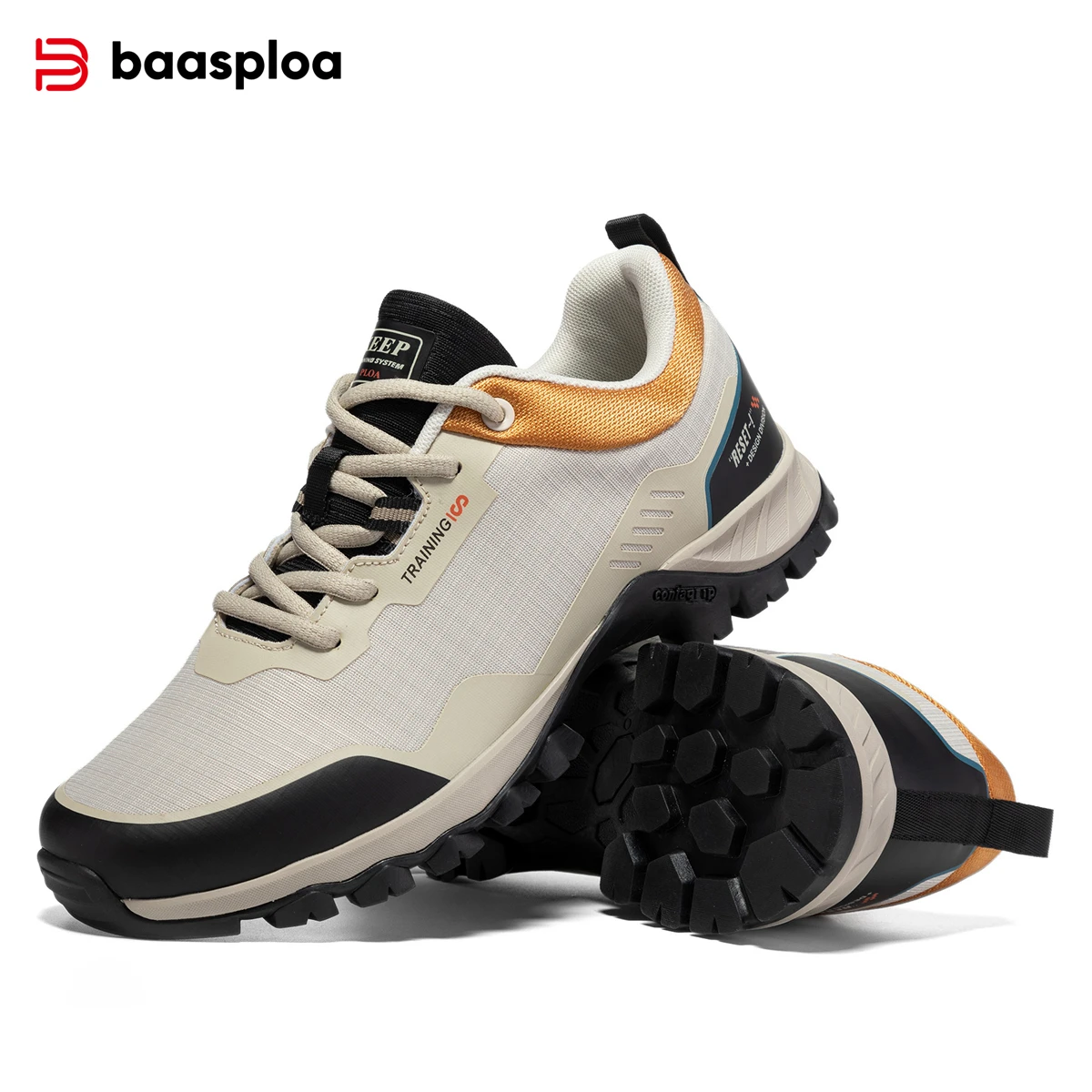 Baasploa Men'sHiking Shoes 2024 New Outdoor Mountain Waterproof Lace-Up Sneakers Male Casual Non-Slip Wear Resistant Shoes