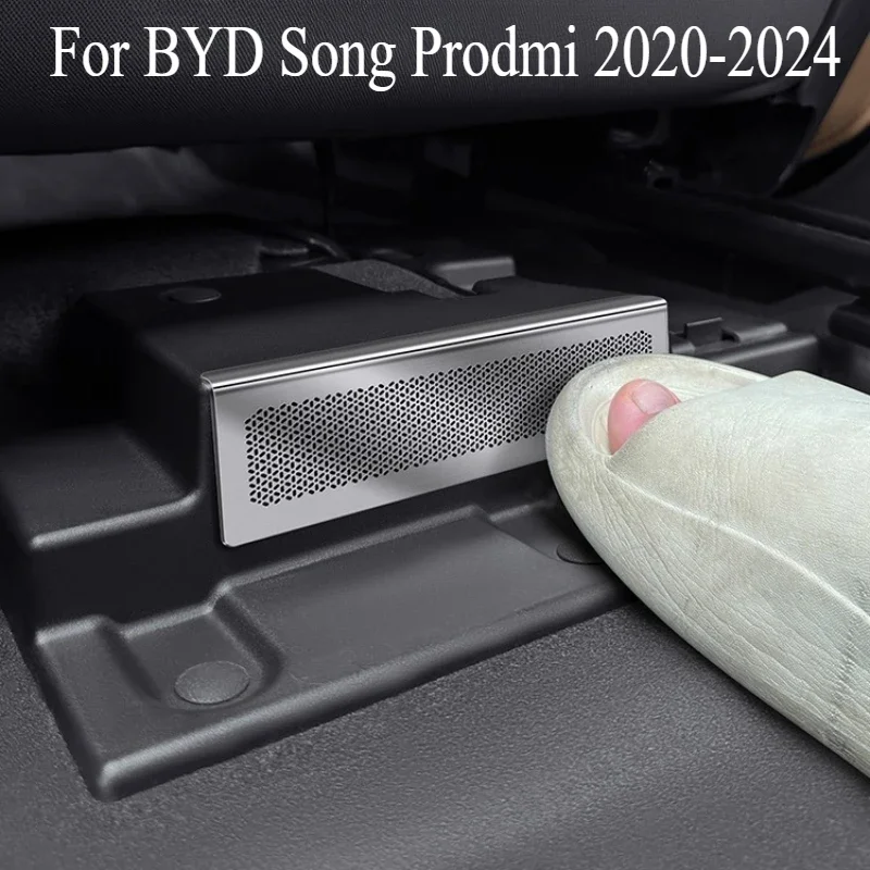 Special Seat Dust Cover For BYD Song Prodmi 2020-2024 MAX Stainless Steel Rear Air Conditioner Out Trend Protective Cover