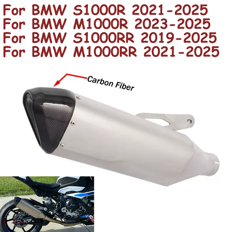 Para BMW S1000R M1000RR 2021 - 2025 Para BMW S1000RR M1000R 2019 - 2025 Sistemas de Escape para Motocicletas Ponteira de Carbono para Motocross