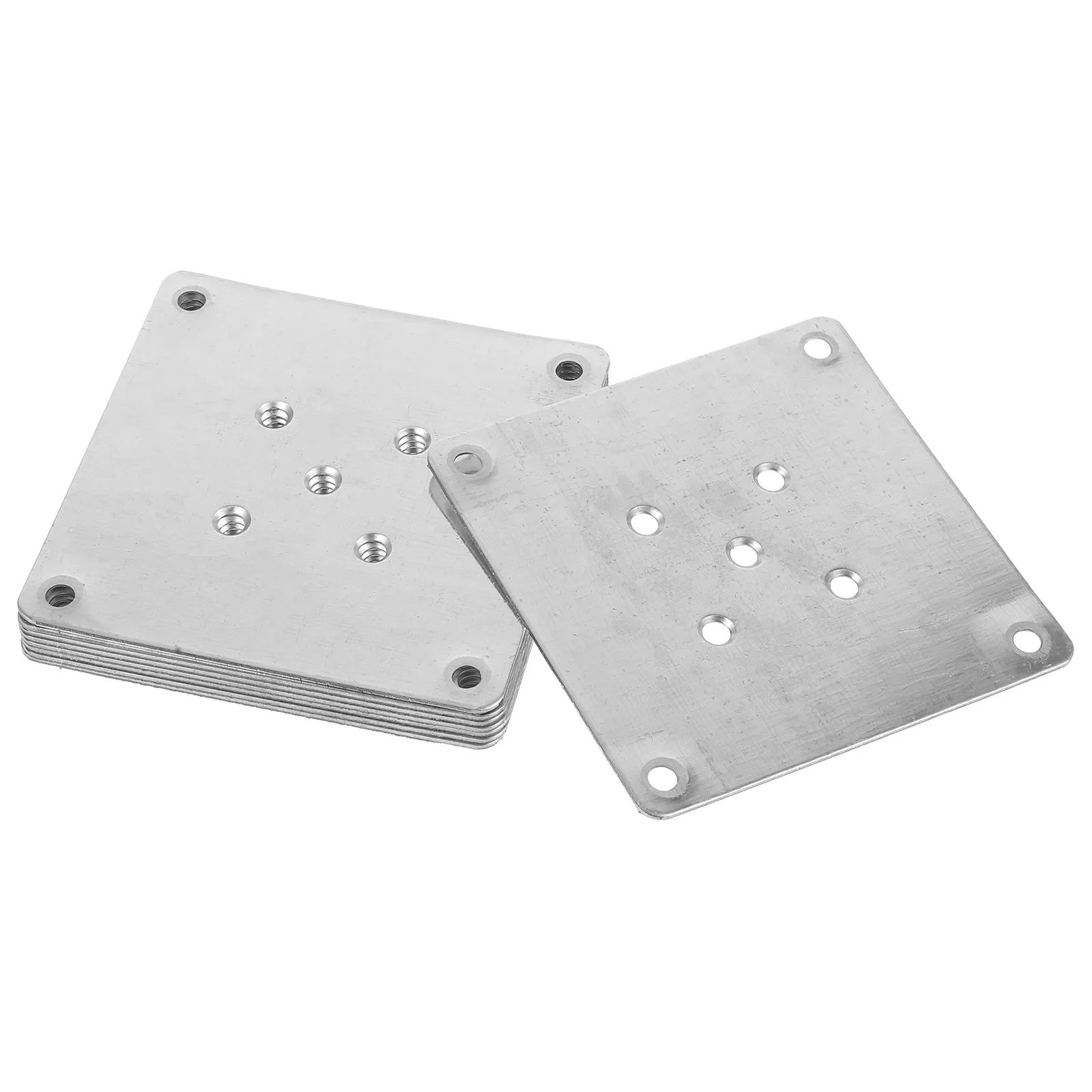 8Pcs Table Leg Brackets Solid Zinc Plating 5-Hole Furniture Connectors Flat Mounting Plates for Furniture Legs