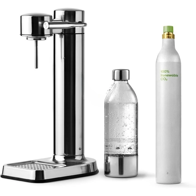 

Carbonator lll with CO2 Cylinder, Sparkling & Carbonation Water Machine, Stainless Steel with PET BPA-Free Reusable Bottle