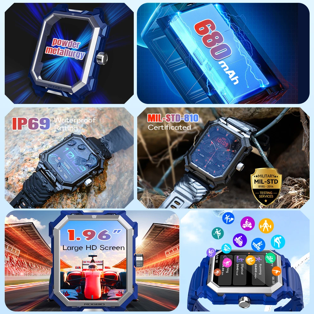 2023 New S3 Military Smart Watch 10ATM Waterproof Outdoor Sports Heart Rate Health Tracker Bluetooth Call Smartwatch Men Women