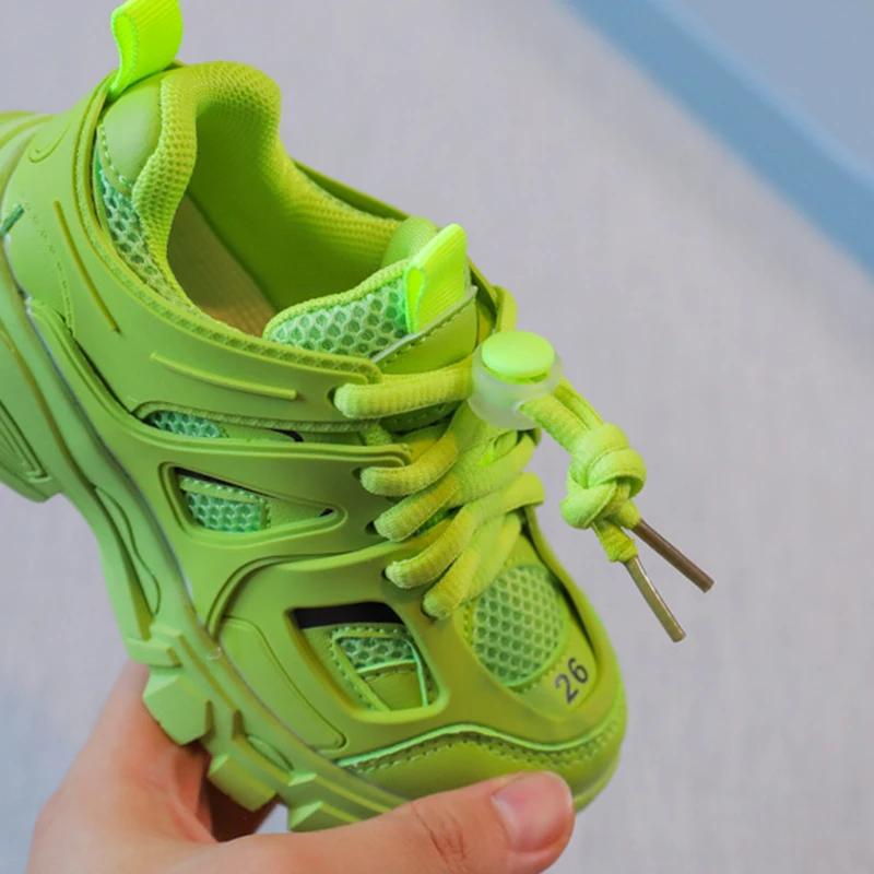 2025 Spring New Children Sneakers Boys Breathable Running Shoes Girls Fashion Clunky Sneaker Baby Candy Color Casual Shoes