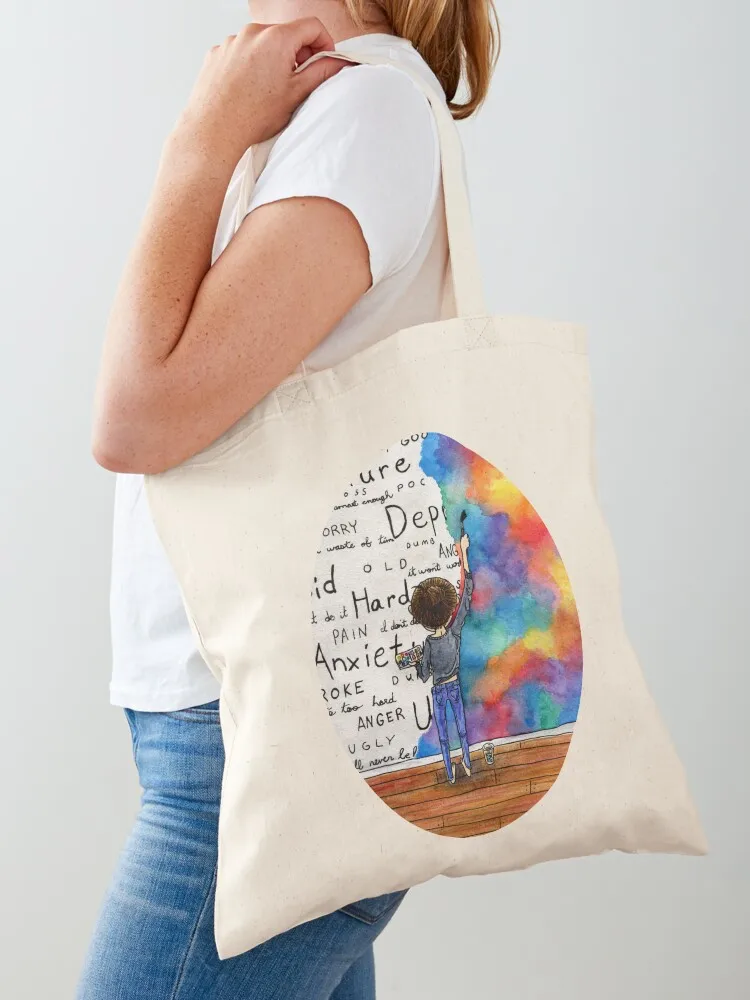 

Always Keep Fighting Watercolor Painting (2015) REVAMP Tote Bag sac pour femme bags luxury women custom tote bag