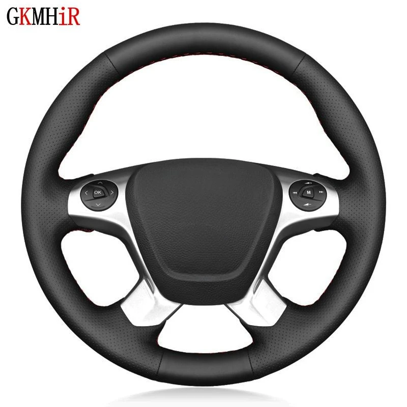 Soft Black Artificial Leather Car Steering Wheel Cover For Ford Transit Connect Tourneo Custom Grand Tourneo Connect 2014-2020