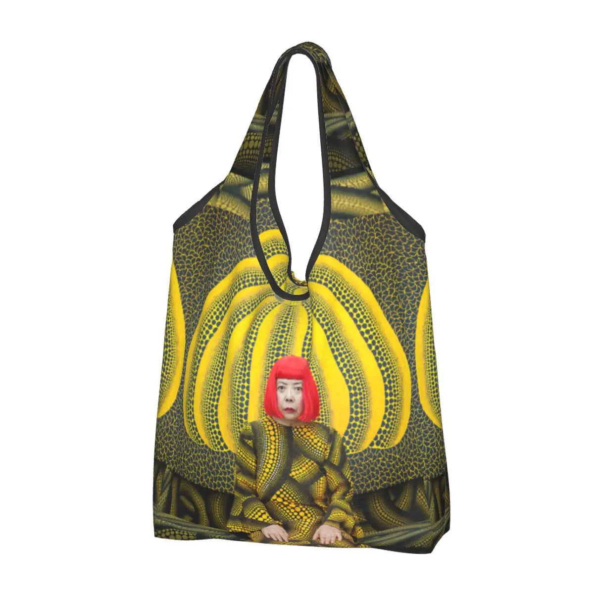 

Reusable Yayoi Kusama Pumpkins Grocery Bags Foldable Machine Washable Shopping Bag Large Eco Storage Bag Lightweight