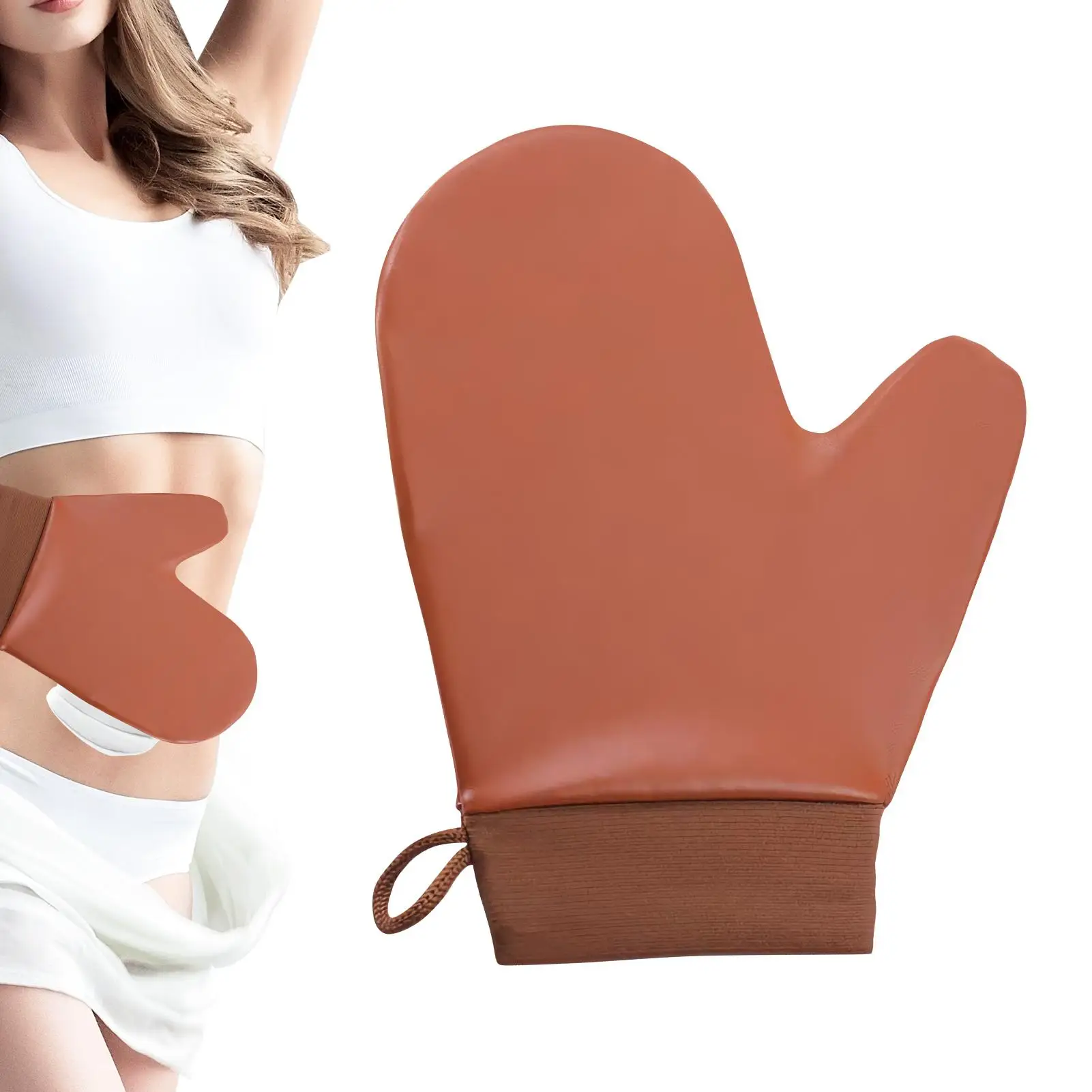 Tan Mitt Applicator Artificial Leather Sunscreen Applicator Tanning Application Mitt for Women Men Dad Back Face Body Skin