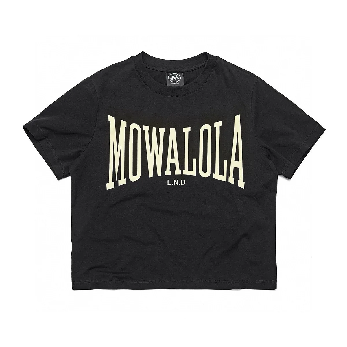 Mowalola Letter Print Black Wide Boxy Fit Long-Sleeved Lightweight Smooth T-Shirt