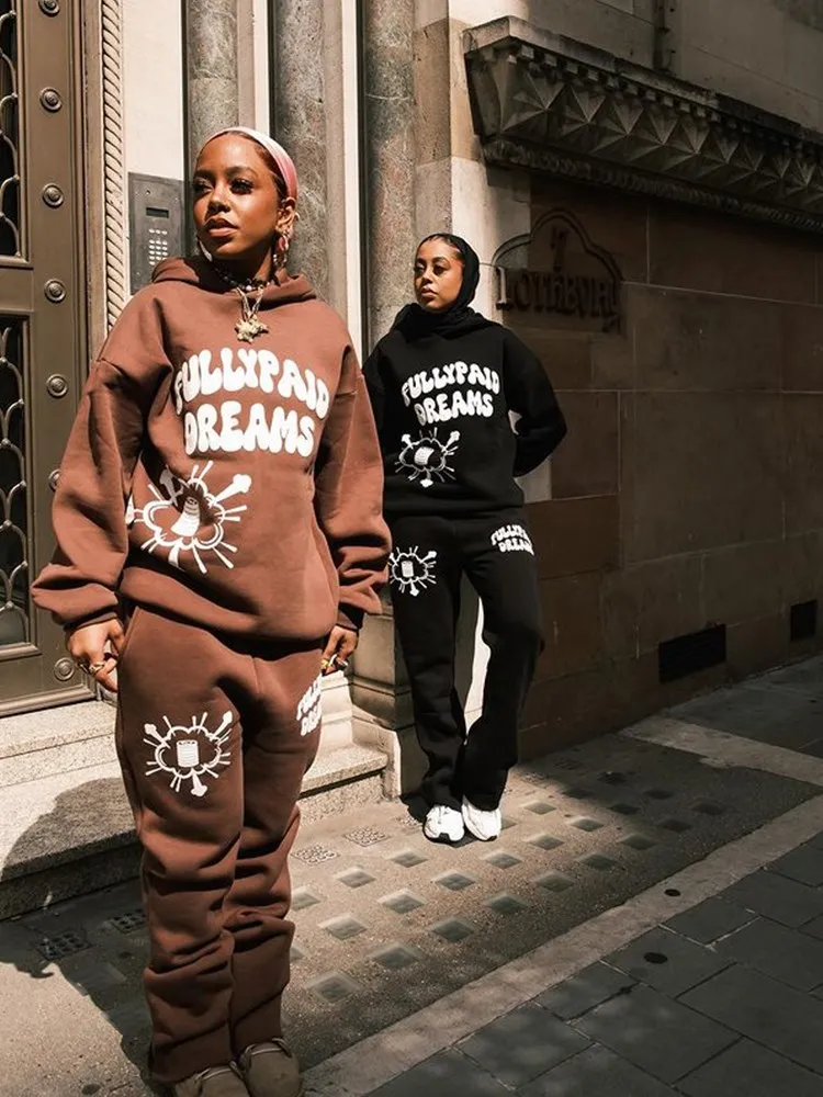 Harajuku Fashion Letter Print Jackets Coats Y2K Hip Hop Oversized Hoodies Women Autumn Loose Hooded Sweatshirt Streetwear 2024