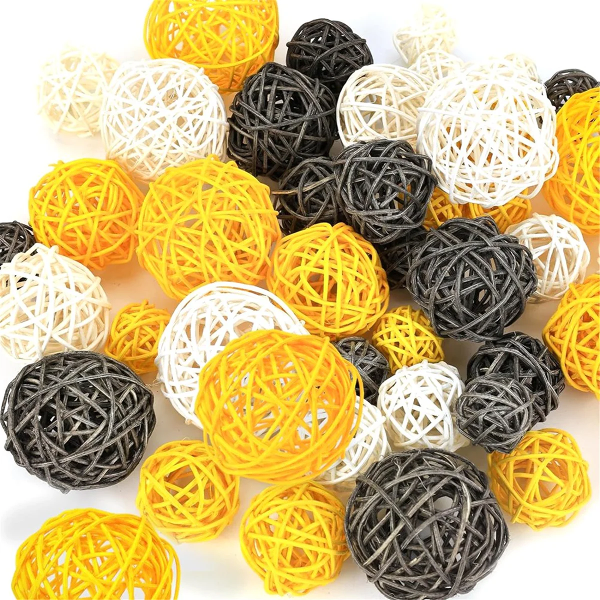 42PCS Rattan Balls, Bowl Fillers Wicker Balls Decorative Orbs Spheres Vase Fillers for Home Wedding Table Centerpieces