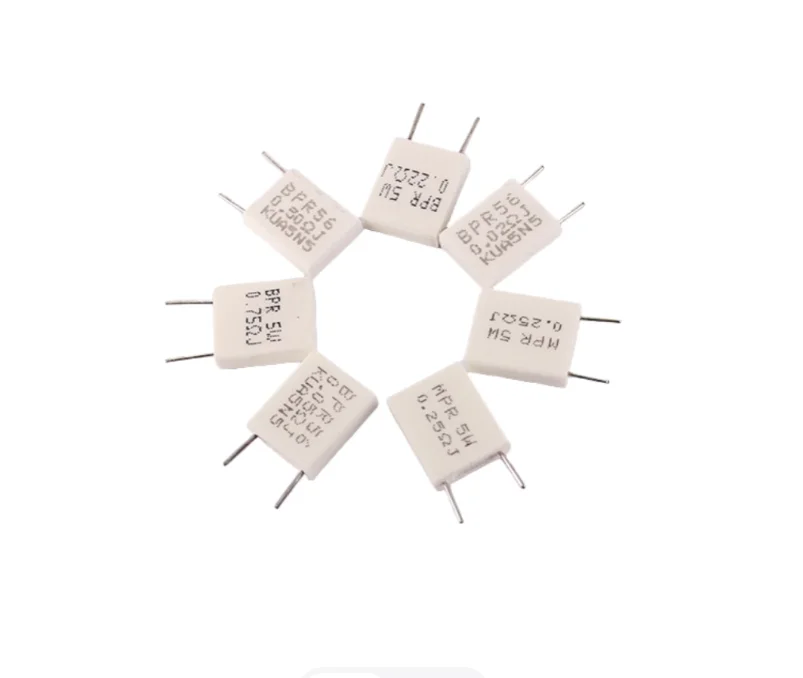 10pcs Non-inductive Ceramic Cement Resistor 0.1R 0.15R 0.22R 0.25R 0.33R 0.5R No Sense BPR56 5W 0.1 0.15 0.22 0.25 0.33 0.5 Ohm