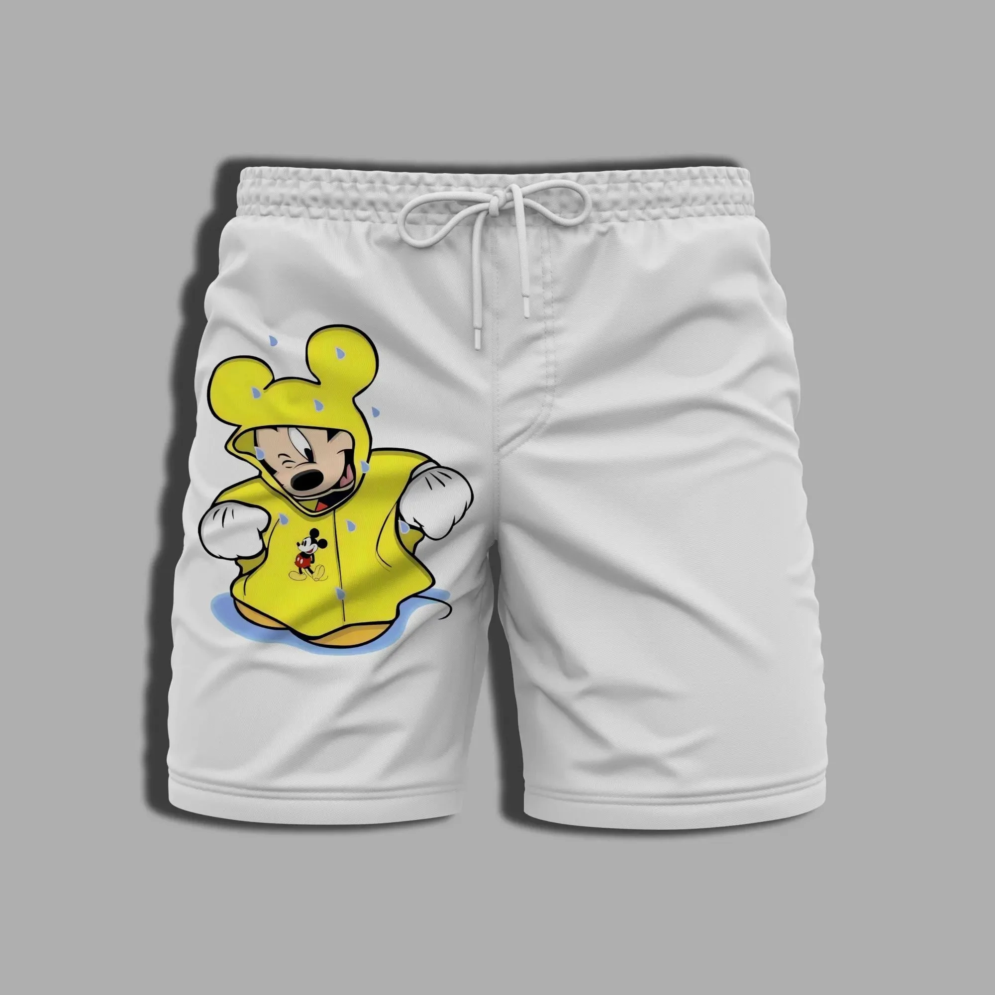 Disney Summer Men Mickey Mouse Printed Shorts Cartoon Short Pants Male Fashion Clothing Casual Street Wear Hawaii Beach Outfit