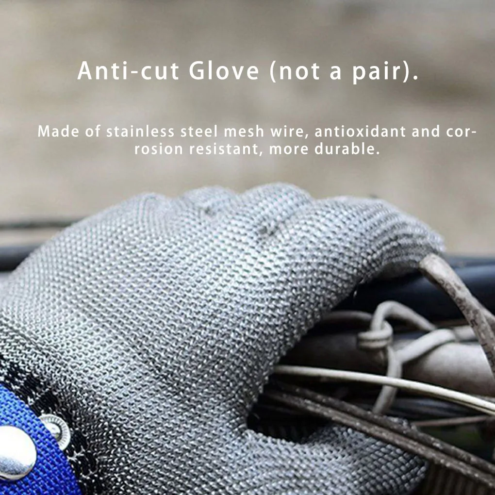 1pcs Stainless Steel Mesh Glove Cut Resistant Chain Mail Protective Anti-Cutting Glove for Kitchen Butcher Working Cleaner Glove