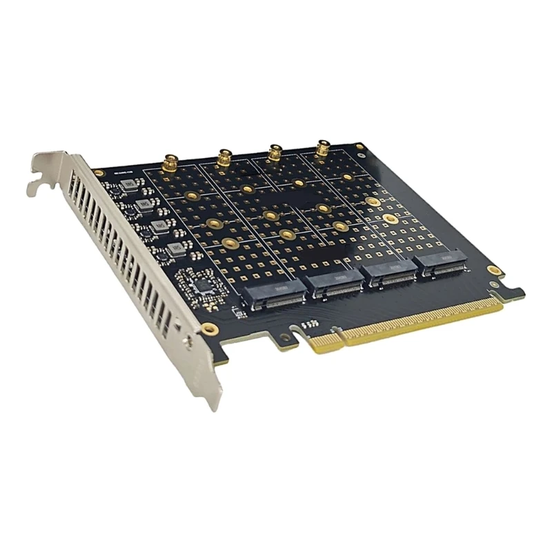 462E PCIe X16 To 4 Storage Expansion Card With Metal Heat Sink For Fast Data Transfer