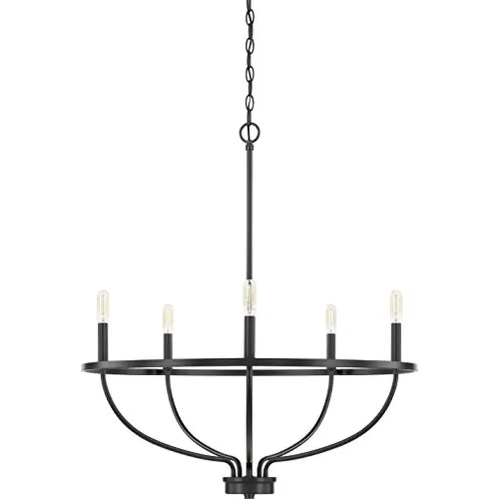 5-Light Urban Industrial Chandelier Matte Greyson Vine-Style 33